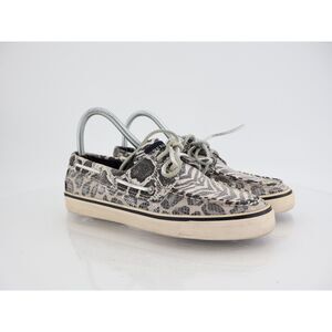 Sperry Top Sider Womens Size 7M Zebra Black & White Sequins Shoes Loafers